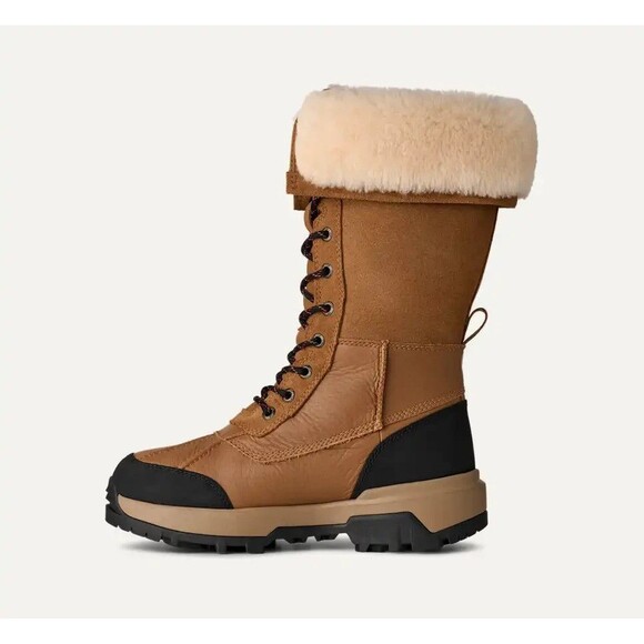 NWT UGG AUSTRALIA Women's Size 8 BANDON MARSH Chestnut Leather and Suede Boots - Picture 4 of 16